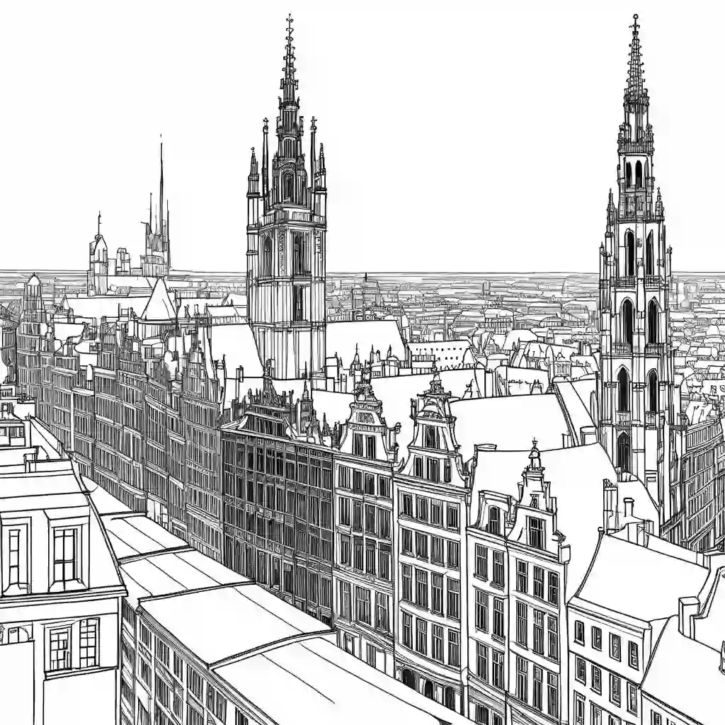 Brussels Skyline coloring pages